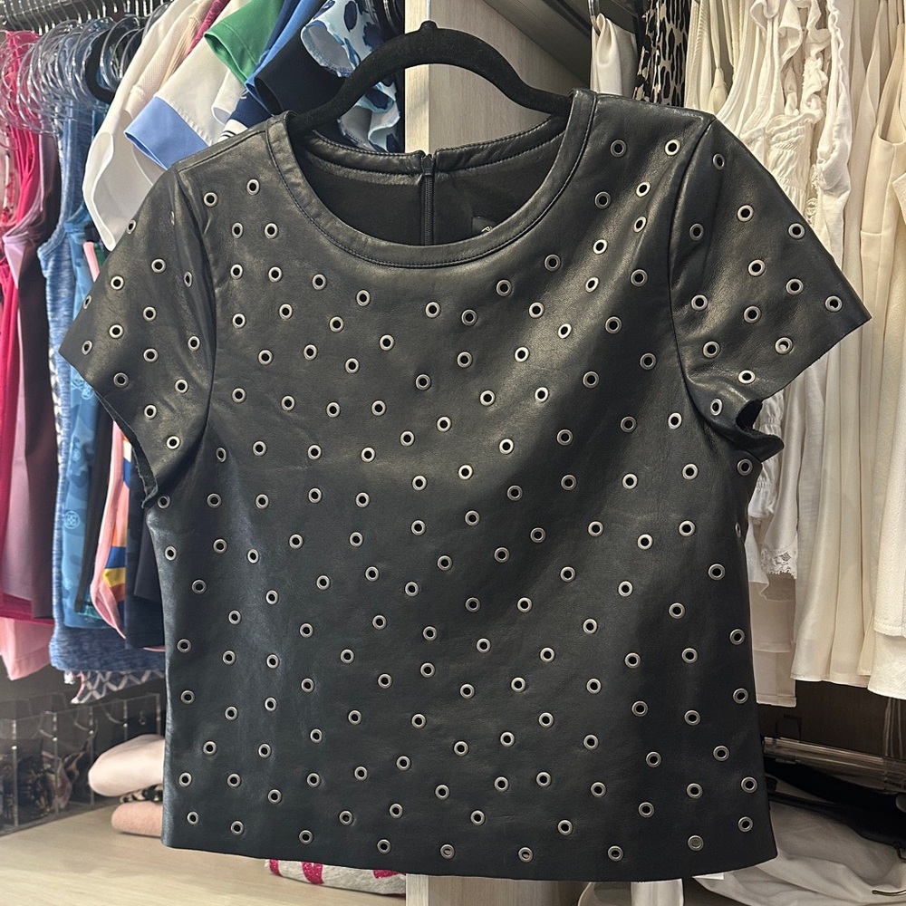 AS by DF Jude leather tee with grommets
